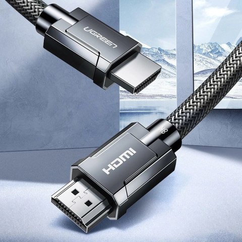 Ugreen kabel przewód HDMI 2.1 8K 60 Hz / 4K 120 Hz 3D 48 Gbps HDR VRR QMS ALLM eARC QFT 2 m szary (HD135 70321) Ugreen kabel przewód HDMI 2.1 8K 60 Hz / 4K 120 Hz 3D 48 Gbps HDR VRR QMS ALLM eARC QFT 2 m szary (HD135 70321)