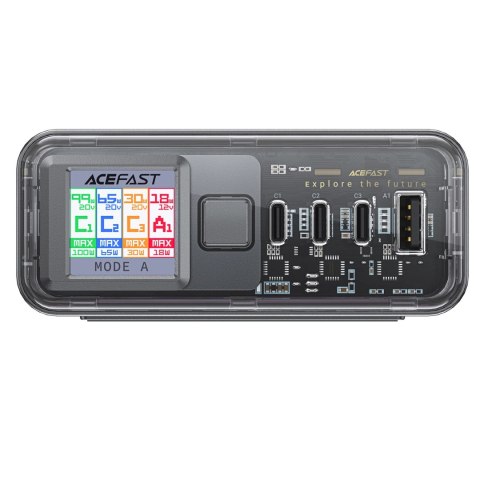 Wielofunkcyjny adapter Acefast Z4 PD 218W GaN 3 x USB-C + USB-A z 4 portami - szary Wielofunkcyjny adapter Acefast Z4 PD 218W GaN 3 x USB-C + USB-A z 4 portami - szary