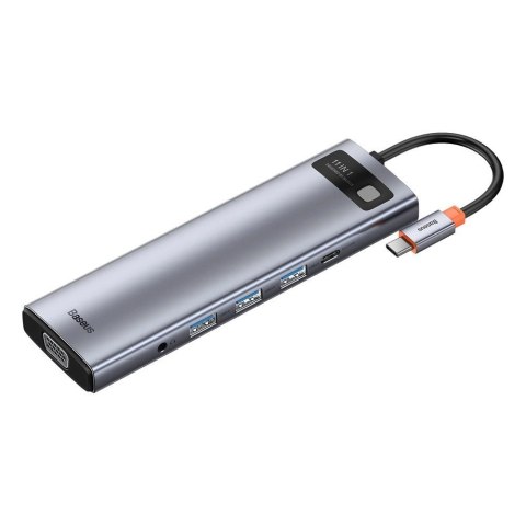Baseus Metal Gleam 11w1 wielofunkcyjny HUB USB Typ C - 3x USB 3.2 Gen 1 5Gbps / USB Typ C PD 100W / 3,5 mm mini jack AUX / VGA F Baseus Metal Gleam 11w1 wielofunkcyjny HUB USB Typ C - 3x USB 3.2 Gen 1 5Gbps / USB Typ C PD 100W / 3,5 mm mini jack AUX / VGA F