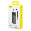 HUB 10w1 Baseus Metal Gleam Series USB-C do USB-C PD / USB-C / 3x USB-A / 2x HDMI / RJ-45 / SD / TF - czarny