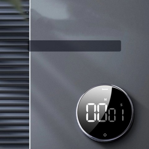 Baseus Heyo obrotowy minutnik czasomierz elektroniczny timer czarny (ACDJS-01) Baseus Heyo obrotowy minutnik czasomierz elektroniczny timer czarny (ACDJS-01)
