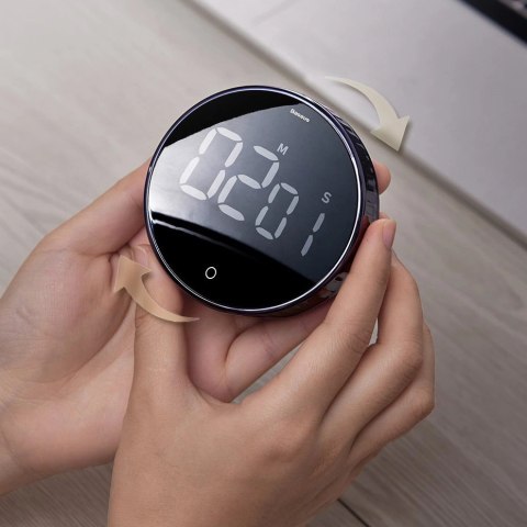 Baseus Heyo obrotowy minutnik czasomierz elektroniczny timer czarny (ACDJS-01) Baseus Heyo obrotowy minutnik czasomierz elektroniczny timer czarny (ACDJS-01)
