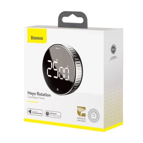 Baseus Heyo obrotowy minutnik czasomierz elektroniczny timer czarny (ACDJS-01) Baseus Heyo obrotowy minutnik czasomierz elektroniczny timer czarny (ACDJS-01)