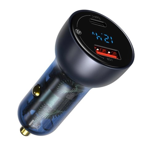 Baseus ładowarka samochodowa USB / USB Typ C 65 W 5 A SCP Quick Charge 4.0+ Power Delivery 3.0 ekran LCD + kabel USB Typ C - USB Baseus ładowarka samochodowa USB / USB Typ C 65 W 5 A SCP Quick Charge 4.0+ Power Delivery 3.0 ekran LCD + kabel USB Typ C - USB