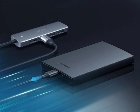 Ugreen rozdzielacz HUB USB Typ C - 4x USB 3.2 Gen 1 z portem zasilania USB-C szary (CM219 70336) Ugreen rozdzielacz HUB USB Typ C - 4x USB 3.2 Gen 1 z portem zasilania USB-C szary (CM219 70336)