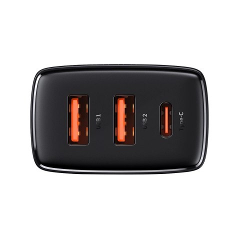 Baseus Compact szybka ładowarka sieciowa 2x USB / USB Typ C 30W 3A Power Delivery Quick Charge czarny (CCXJ-E01) Baseus Compact szybka ładowarka sieciowa 2x USB / USB Typ C 30W 3A Power Delivery Quick Charge czarny (CCXJ-E01)