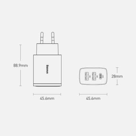 Baseus Compact szybka ładowarka sieciowa 2x USB / USB Typ C 30W 3A Power Delivery Quick Charge czarny (CCXJ-E01) Baseus Compact szybka ładowarka sieciowa 2x USB / USB Typ C 30W 3A Power Delivery Quick Charge czarny (CCXJ-E01)