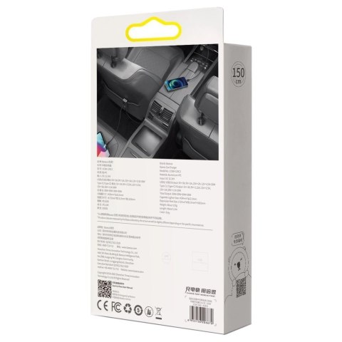 Baseus Share Together ładowarka samochodowa 2x USB / 2x USB Typ C 120W PPS Quick Charge Power Delivery szary (CCBT-A0G) Baseus Share Together ładowarka samochodowa 2x USB / 2x USB Typ C 120W PPS Quick Charge Power Delivery szary (CCBT-A0G)