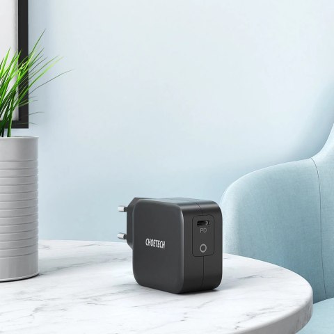Choetech szybka ładowarka sieciowa GaN USB Typ C 61W 3A Power Delivery czarny (Q6006) Choetech szybka ładowarka sieciowa GaN USB Typ C 61W 3A Power Delivery czarny (Q6006)