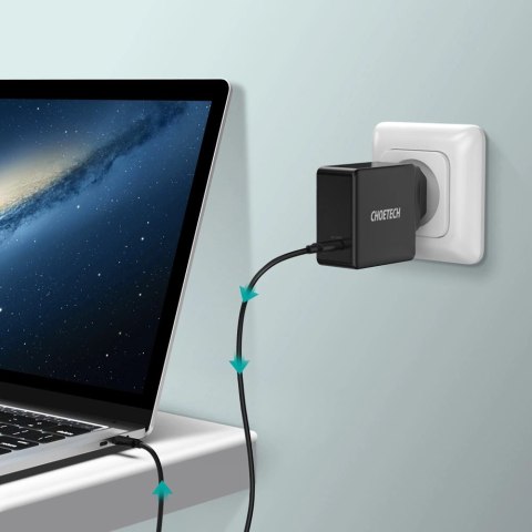Choetech szybka ładowarka sieciowa USB Typ C PD 60W 3A czarny (Q4004-EU) Choetech szybka ładowarka sieciowa USB Typ C PD 60W 3A czarny (Q4004-EU)