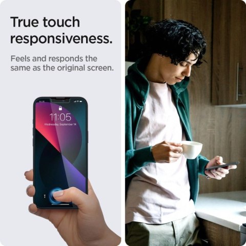 Szkło hartowane Spigen Glas.tR EZ Fit na iPhone 13 / 13 Pro / 14 / 16e - 2 szt. Szkło hartowane Spigen Glas.tR EZ Fit na iPhone 13 / 13 Pro / 14 / 16e - 2 szt.