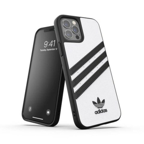 Etui Adidas OR Moulded Case PU na iPhone 12 Pro - czarno-białe Etui Adidas OR Moulded Case PU na iPhone 12 Pro - czarno-białe