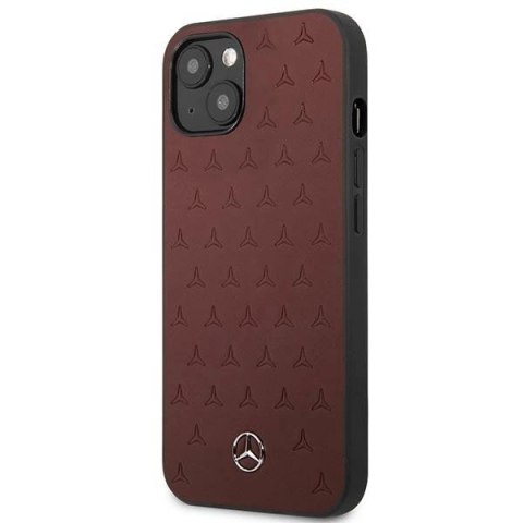 Etui Mercedes Leather Stars Pattern na iPhone 13 mini - czerwone Etui Mercedes Leather Stars Pattern na iPhone 13 mini - czerwone