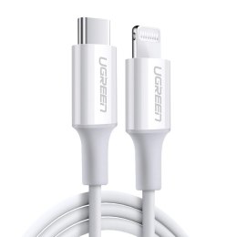 Ugreen kabel przewód MFi USB Typ C - Lightning 20W 3A 0.25 m biały (US171)