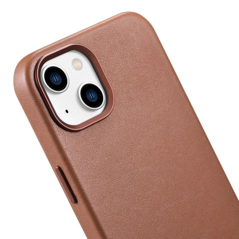 ICarer Case Leather pokrowiec etui z naturalnej skóry do iPhone 14 brązowy (WMI14220705-BN) (kompatybilne z MagSafe) ICarer Case Leather pokrowiec etui z naturalnej skóry do iPhone 14 brązowy (WMI14220705-BN) (kompatybilne z MagSafe)