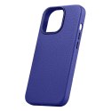 ICarer Litchi Premium Leather Case skórzane etui iPhone 14 Pro Max magnetyczne z MagSafe ciemnoniebieski (WMI14220712-DB)