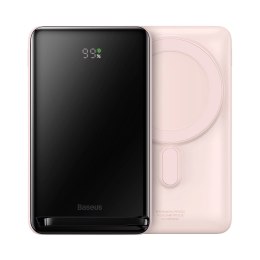 Powerbank Baseus Magnetic Bracket z MagSafe 10000mAh 20W - różowy + kabel USB-C 60W 0.5m
