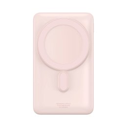 Powerbank Baseus Magnetic Bracket z MagSafe 10000mAh 20W - różowy + kabel USB-C 60W 0.5m