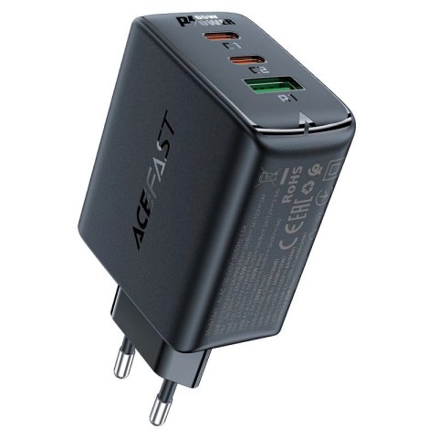 Acefast szybka ładowarka sieciowa GaN (2xUSB-C / USB-A) PPS / PD / QC4+ 65W czarna (A41) Acefast szybka ładowarka sieciowa GaN (2xUSB-C / USB-A) PPS / PD / QC4+ 65W czarna (A41)