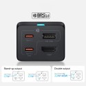 Ładowarka sieciowa GaN5 Baseus CCGP110201 HUB HDMI 2x USB-C / USB-A / HDMI 4K 30Hz 1,5m - czarna + kabel USB-C - USB-C 100W 1m