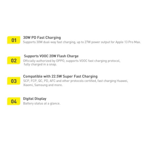 Powerbank Baseus Adaman2 20000mAh 30W 2x USB-A / USB-C PD / QC / SCP / Oppo Super VOOC - czarny Powerbank Baseus Adaman2 20000mAh 30W 2x USB-A / USB-C PD / QC / SCP / Oppo Super VOOC - czarny