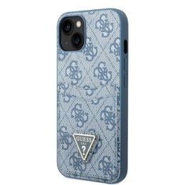 Etui Guess 4G Triangle Logo Cardslot na iPhone 13 mini - niebieskie