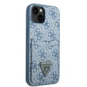 Etui Guess 4G Triangle Logo Cardslot na iPhone 13 mini - niebieskie