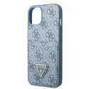 Etui Guess 4G Triangle Logo Cardslot na iPhone 13 mini - niebieskie