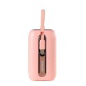 Joyroom mini powerbank 10000mAh Colorful Series 22.5W z 2 wbudowanymi kablami USB C i Lightning różowy (JR-L012)