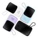 Baseus Qpow powerbank 10000mAh wbudowany kabel USB Typu C 22.5W Quick Charge SCP AFC FCP fioletowy (PPQD020105)