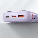 Baseus Qpow powerbank 10000mAh wbudowany kabel USB Typu C 22.5W Quick Charge SCP AFC FCP fioletowy (PPQD020105)