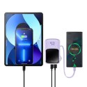 Baseus Qpow powerbank 10000mAh wbudowany kabel USB Typu C 22.5W Quick Charge SCP AFC FCP fioletowy (PPQD020105)