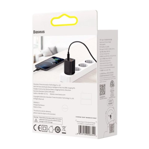 Baseus Super Si Pro szybka ładowarka USB / USB Typ C 30W Power Delivery Quick Charge czarny (CCSUPP-E01) Baseus Super Si Pro szybka ładowarka USB / USB Typ C 30W Power Delivery Quick Charge czarny (CCSUPP-E01)