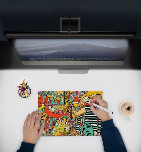 Baseus i-wok Series lampka LED na monitor do pulpitu oświetlenie ekranu czarna (DGIWK-P01) Baseus i-wok Series lampka LED na monitor do pulpitu oświetlenie ekranu czarna (DGIWK-P01)