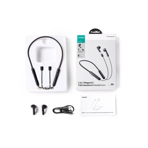 Sportowe bezprzewodowe słuchawki typu neckband Joyroom DS1 - czarne Sportowe bezprzewodowe słuchawki typu neckband Joyroom DS1 - czarne