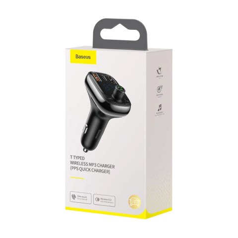 Transmiter Bluetooth / ładowarka do samochodu Baseus S-13 (Overseas Edition) - czarny Transmiter Bluetooth / ładowarka do samochodu Baseus S-13 (Overseas Edition) - czarny