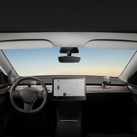 Uchwyt samochodowy elektryczny z panelem słonecznym do Tesla Model 3 / Y Baseus T-Space - czarny Uchwyt samochodowy elektryczny z panelem słonecznym do Tesla Model 3 / Y Baseus T-Space - czarny