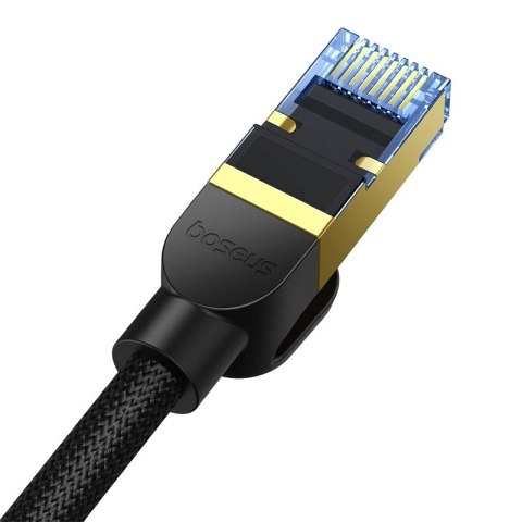 Baseus szybki kabel internetowy RJ45 cat.7 10Gbps 25m pleciony czarny Baseus szybki kabel internetowy RJ45 cat.7 10Gbps 25m pleciony czarny