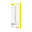 Rysik z aktywną końcówką Baseus Smooth Writing 2 do iPad + kabel USB-A - Lightning i wymienna końcówka - biały
