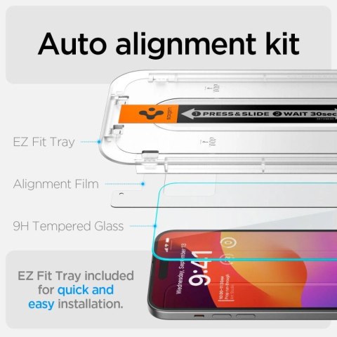 Szkło hartowane Spigen Glas.tR EZ Fit na iPhone 15 Plus / 16 Plus Szkło hartowane Spigen Glas.tR EZ Fit na iPhone 15 Plus / 16 Plus