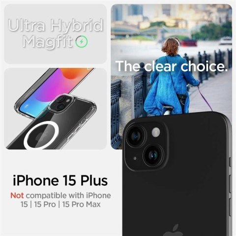 Etui Spigen Crystal Hybrid MagSafe na iPhone 15 Plus - przezroczyste Etui Spigen Crystal Hybrid MagSafe na iPhone 15 Plus - przezroczyste