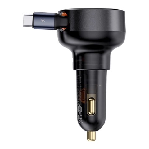Ładowarka samochodowa Baseus Enjoyment Pro USB-C (żeńskie) / USB-C (męskie) 60W - czarna Ładowarka samochodowa Baseus Enjoyment Pro USB-C (żeńskie) / USB-C (męskie) 60W - czarna