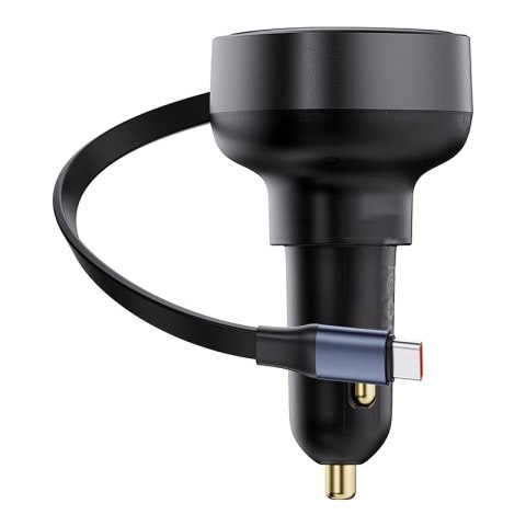 Ładowarka samochodowa Baseus Enjoyment Pro USB-C (żeńskie) / USB-C (męskie) 60W - czarna Ładowarka samochodowa Baseus Enjoyment Pro USB-C (żeńskie) / USB-C (męskie) 60W - czarna