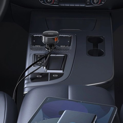 Ładowarka samochodowa Baseus Enjoyment Pro USB-C (żeńskie) / USB-C (męskie) 60W - czarna Ładowarka samochodowa Baseus Enjoyment Pro USB-C (żeńskie) / USB-C (męskie) 60W - czarna