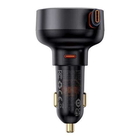 Ładowarka samochodowa Baseus Enjoyment Pro USB-C (żeńskie) / USB-C (męskie) 60W - czarna Ładowarka samochodowa Baseus Enjoyment Pro USB-C (żeńskie) / USB-C (męskie) 60W - czarna