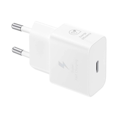 Ładowarka sieciowa GaN Samsung EP-T2510XWEGEU 25W SFC z kablem USB-C - biała Ładowarka sieciowa GaN Samsung EP-T2510XWEGEU 25W SFC z kablem USB-C - biała