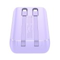 Mini powerbank Joyroom JR-PBC07 20000mAh 30W z kablami USB-C i Lightning - fioletowy