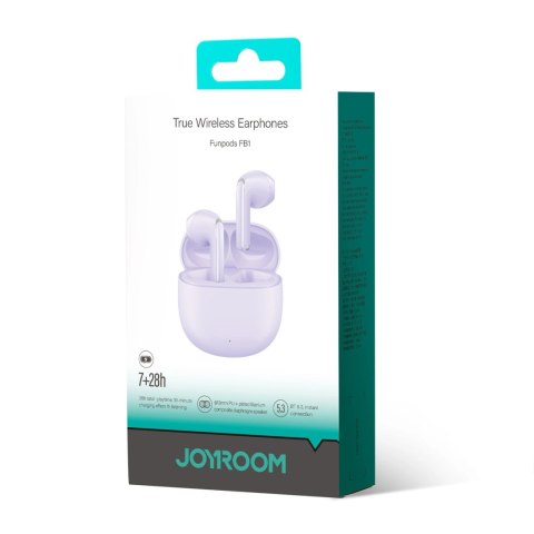 Słuchawki bezprzewodowe TWS Joyroom Funpods Series JR-FB1 Bluetooth 5.3 - fioletowe Słuchawki bezprzewodowe TWS Joyroom Funpods Series JR-FB1 Bluetooth 5.3 - fioletowe