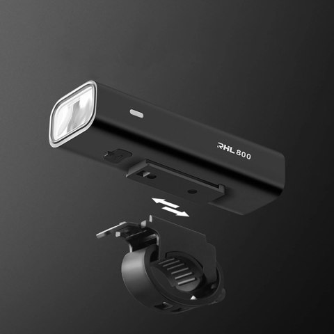 Lampka rowerowa przednia Rockbros 24710012001 800 lm + kabel USB-C - USB-A - czarna Lampka rowerowa przednia Rockbros 24710012001 800 lm + kabel USB-C - USB-A - czarna
