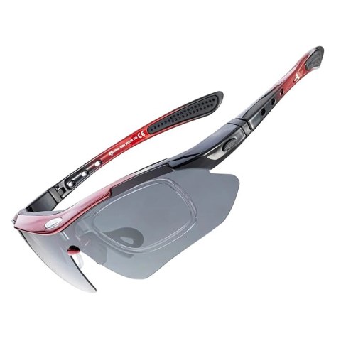 Okulary rowerowe Rockbros 10141 fotochromowe UV400 - czerwone Okulary rowerowe Rockbros 10141 fotochromowe UV400 - czerwone